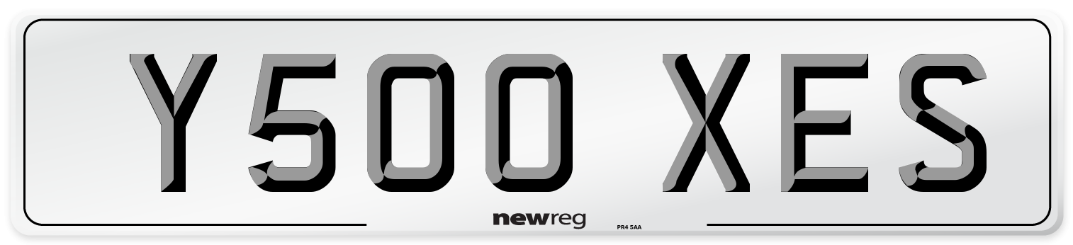 Y500 XES Number Plate from New Reg